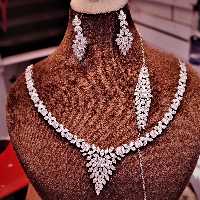 سرویس مارسا تمام جواهر نقره 925 عیار  خارجی یا روکش طلا سفید 