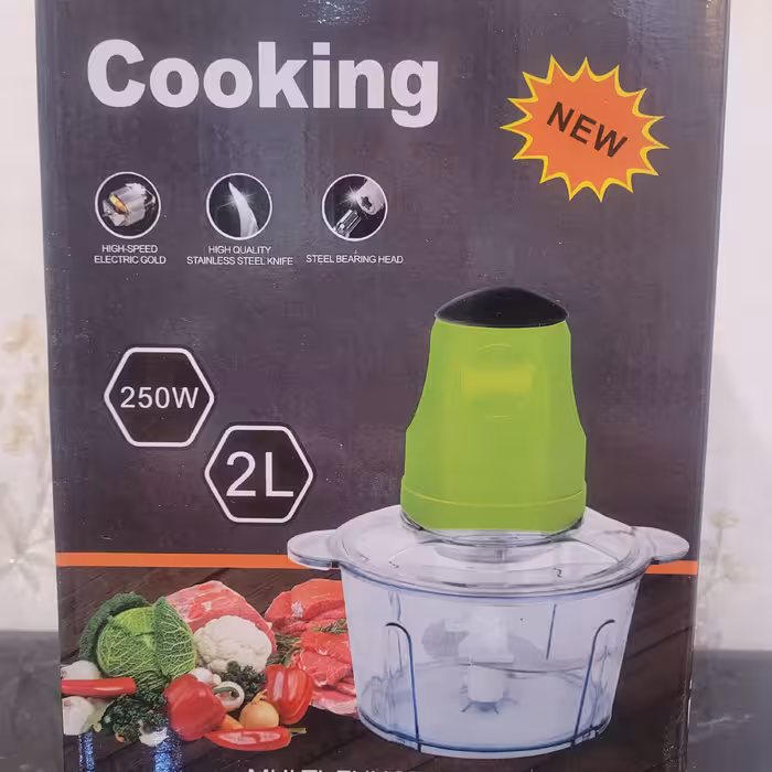 خردکن برقی و غذا ساز دو لیتری 250  وات کوکینگ مدل چندکاره جدید