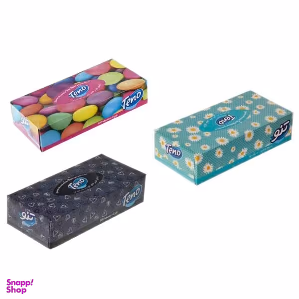 دستمال کاغذی 100 برگ تنو مدل میکس مجموعه 3 عددی