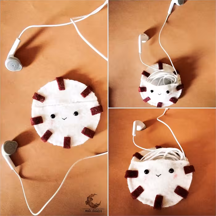 جا هندزفری طرح کیک برنج گرد