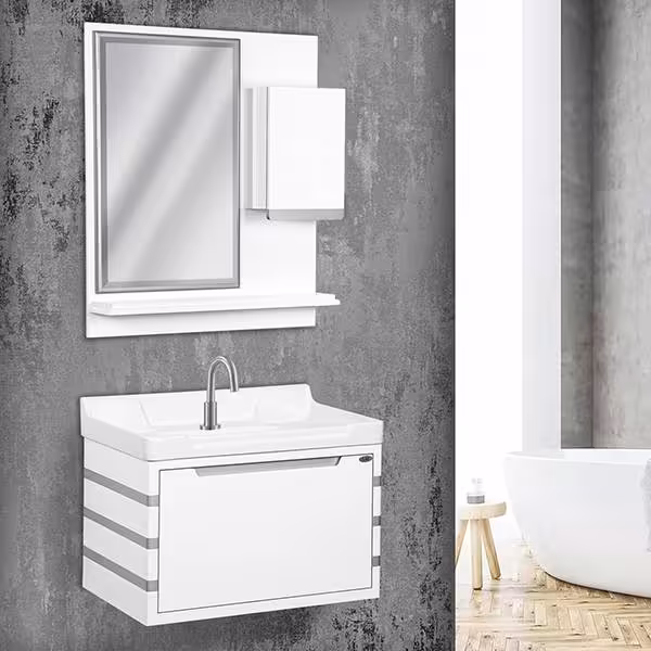 کابینت روشویی مدل کوئینتو 70 سه خط دیواری