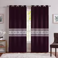 پرده مدل جدید ساده و شیک رنگ بادمجونی SA-8935