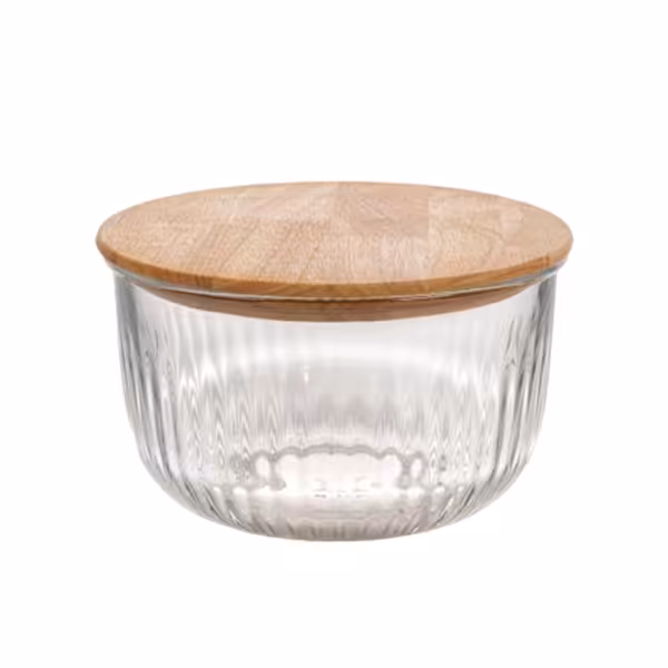 کاسه شیاردار 1.8 لیتر درب چوبی لیمون