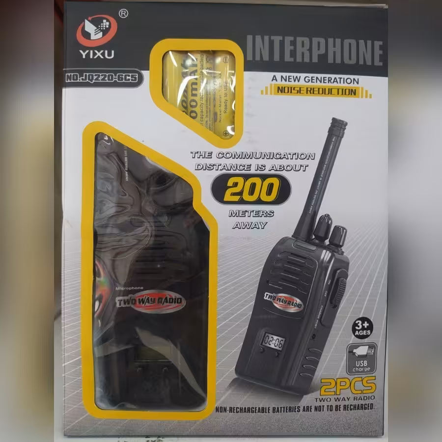 بیسیم تاکی واکی دوتایی شارژی اورجینال برد 200 متر همراه با 6 باتری