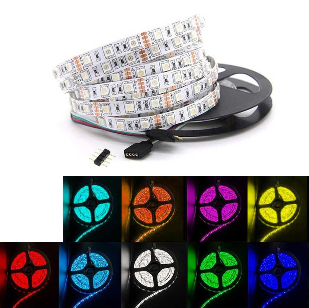 ریسه ال ای دی آر جی بی نواری RGB مدل 5050 حلقه 5 متری ار جی بی بدون روکش
