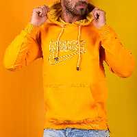 هودی دورس پنبه مردانه نایک Nike داخل کرکی 3نخ ضخیم  رنگ زرد نارنجی