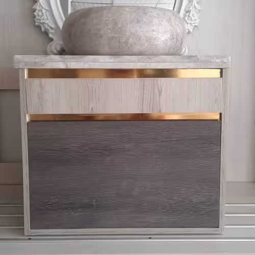 روشویی کابینتی مدل سالین ابعاد 40 در 60 به همراه کاسه سنگی ارسال به سراسر  ایران
