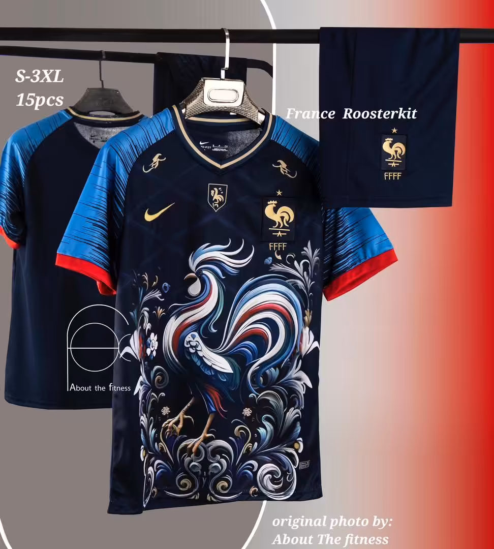 کیت کانسپت خروس تیم ملی فرانسه 2024-2025 (پیراهن شورت) ورژن هواداری