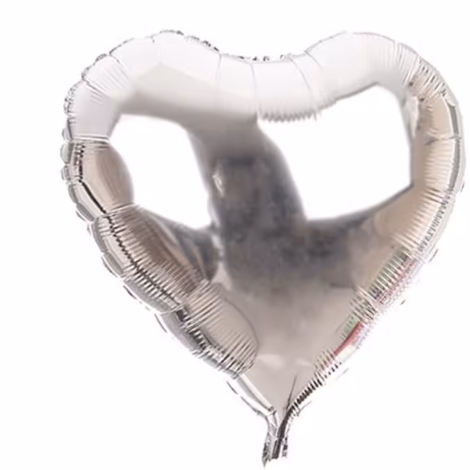 بادکنک فویلی قلب نقره ای 5تایی