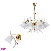 لوستر و چراغ دیواری چشمه نور کد A888/7-1-Pro مجموعه دو عددی