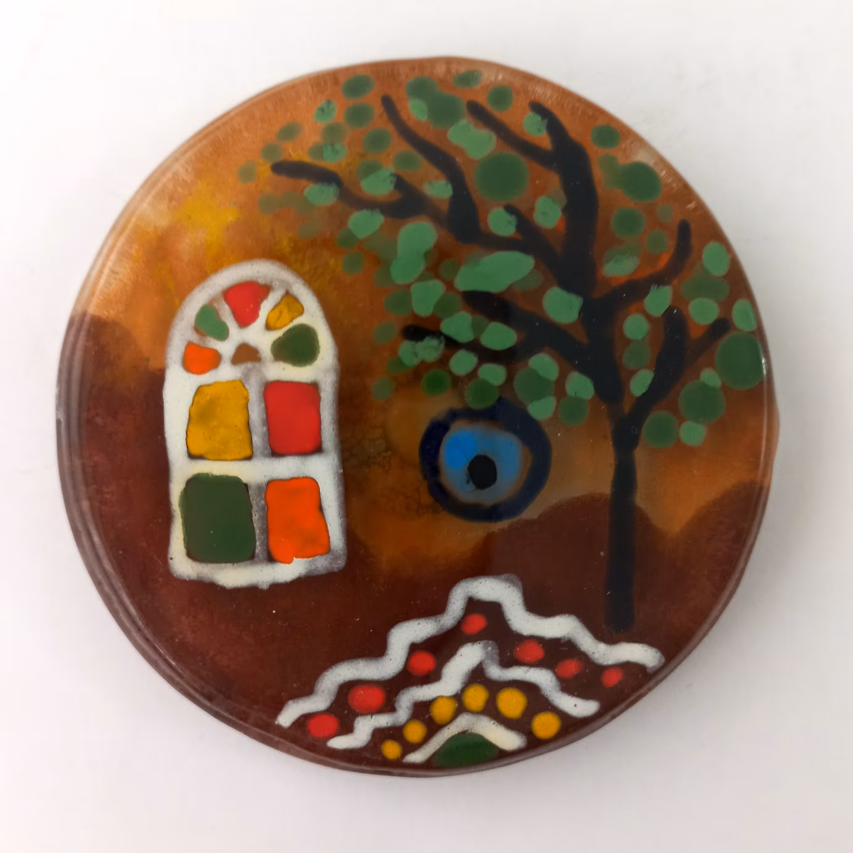 مگنت دستساز شیشه ای خانه روستایی از مجموعه زندگی سنتی