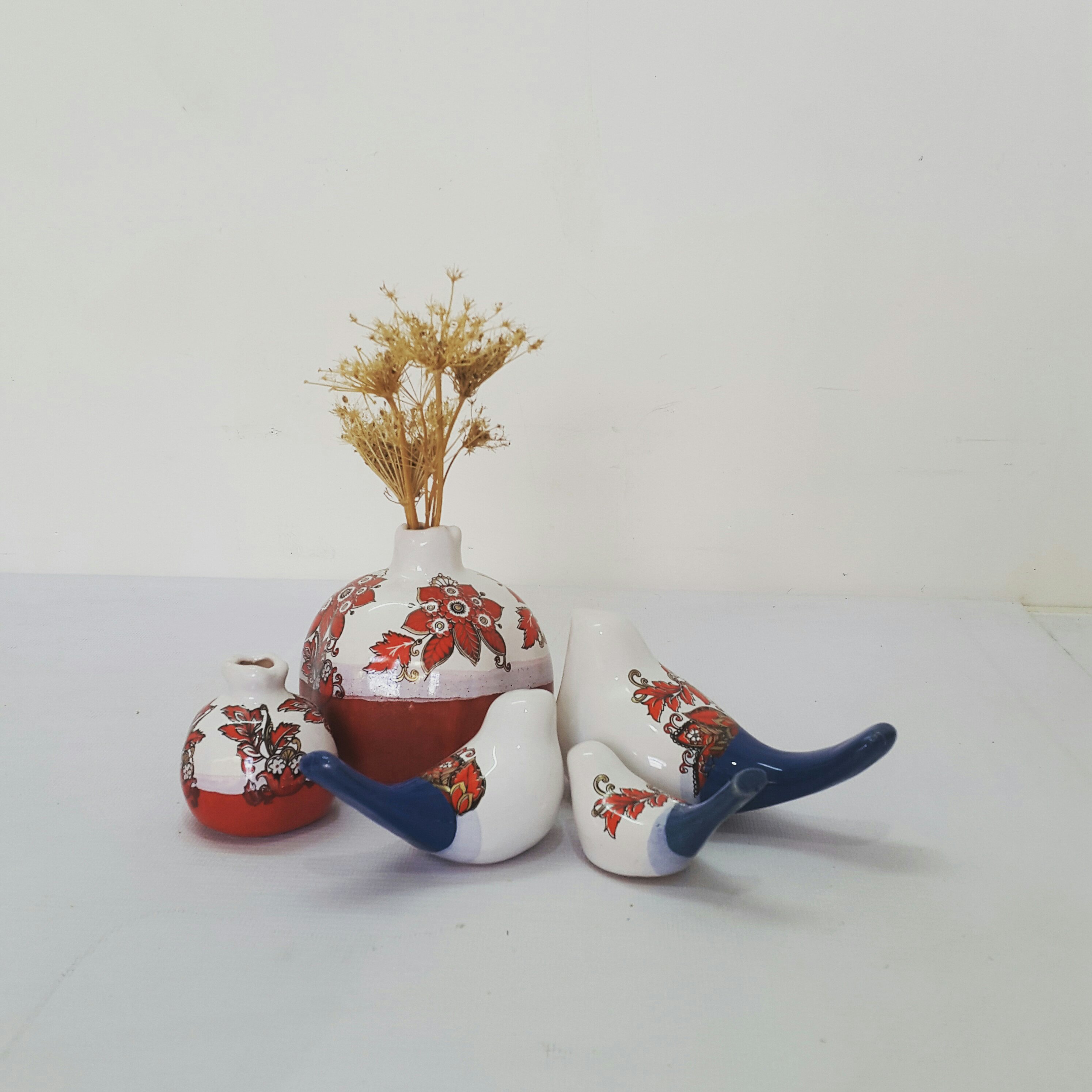 ست انارو مرغآمین(پرنده)سرامیکی کد 5