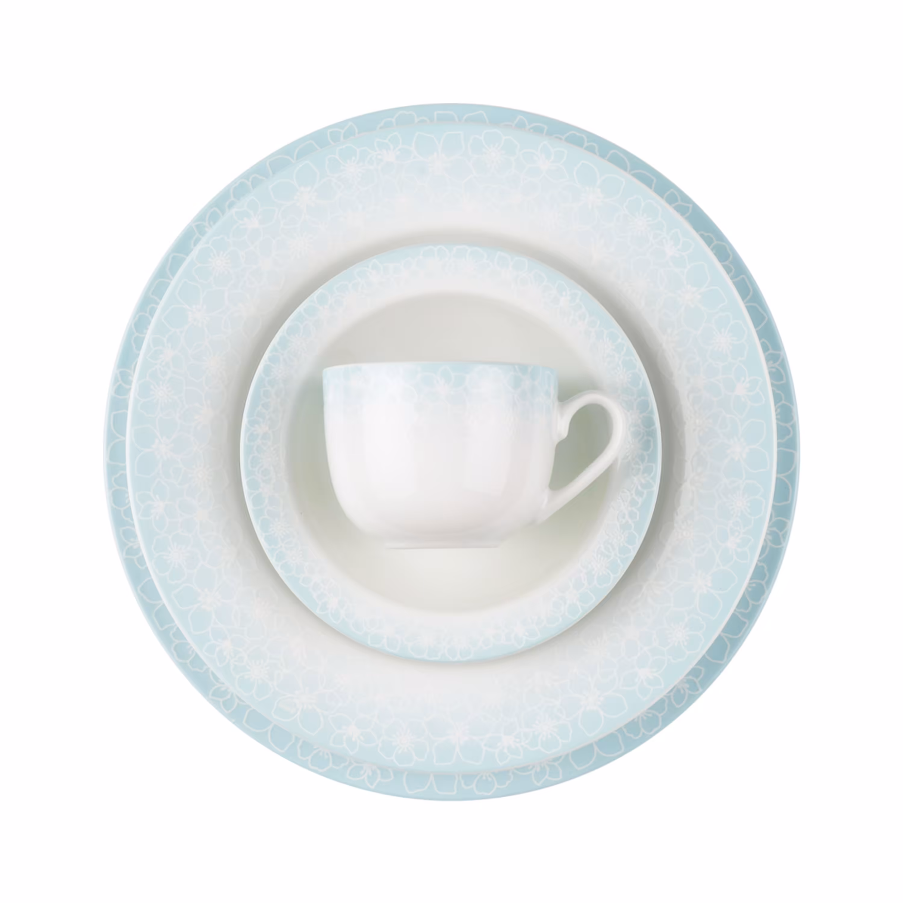 سرویس چینی زرین 12 نفره 102 پارچه ساکورا آبی درجه یک 