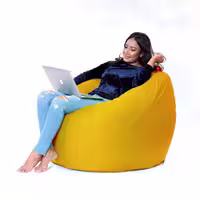 مبل شنی زرد پارچه ای