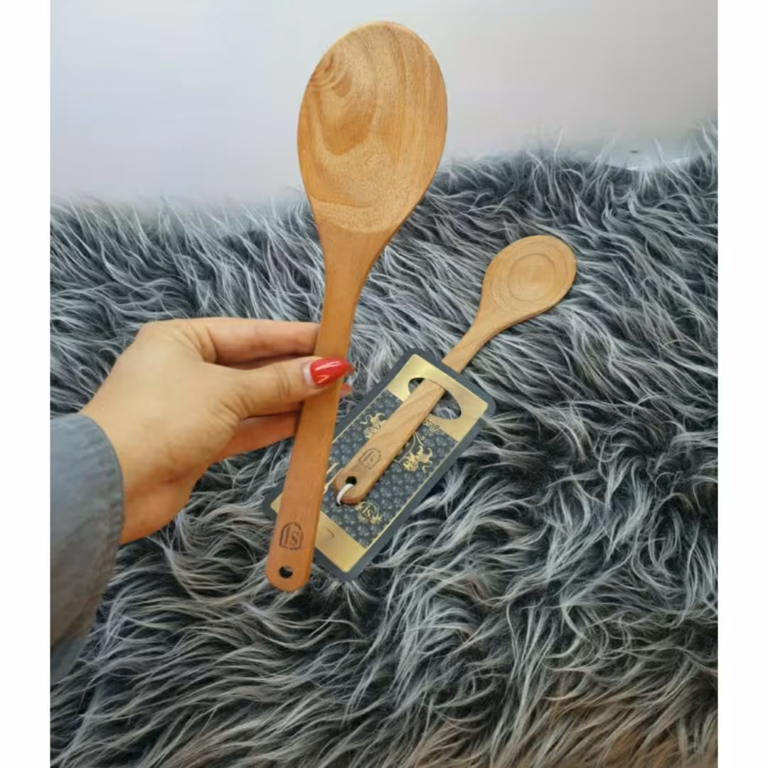 قاشق چوبی بیضی ساده sj110