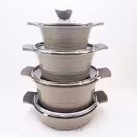 سرویس قابلمه 11 پارچه رز گرانیتی نسکافه ای یونیک کد 7762