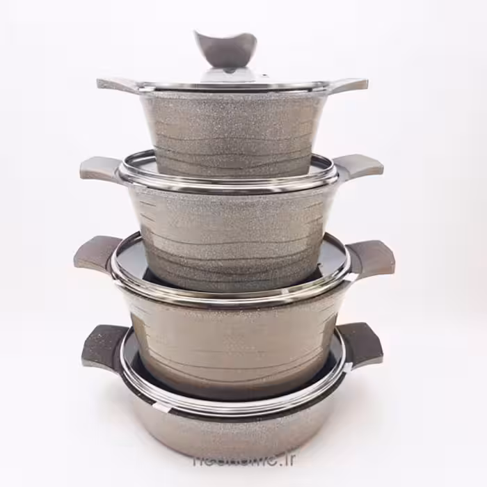 سرویس قابلمه 11 پارچه رز گرانیتی نسکافه ای یونیک کد 7762