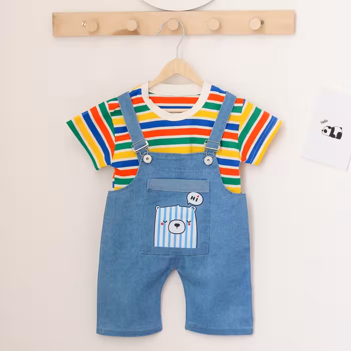 بیلر جین پسرانه و دخترانه در دورنگ زیبا مناسب 1 تا 4 سال