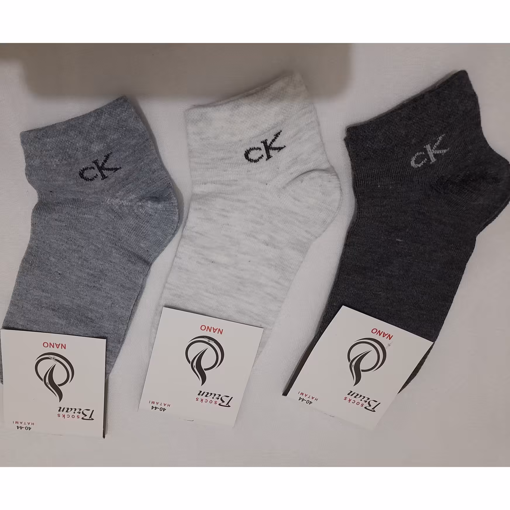 پک 3 تایی جوراب مچی طرح ckنخی نانو ضد بو وتعریق ضد باکتری ضد الکتریسته حالت کشسانی 