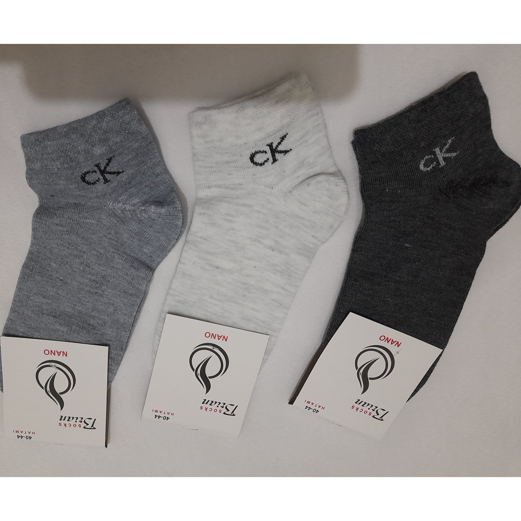 پک 3 تایی جوراب مچی طرح ckنخی نانو ضد بو وتعریق ضد باکتری ضد الکتریسته حالت کشسانی 