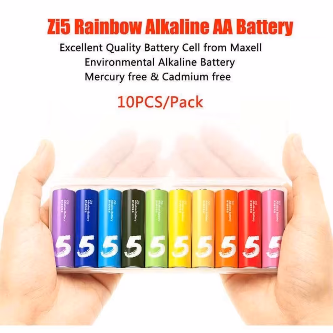 باتری قلمی Xiaomi Alkaline Z15 LR6 1800mAh رنگی بسته 10 عددی