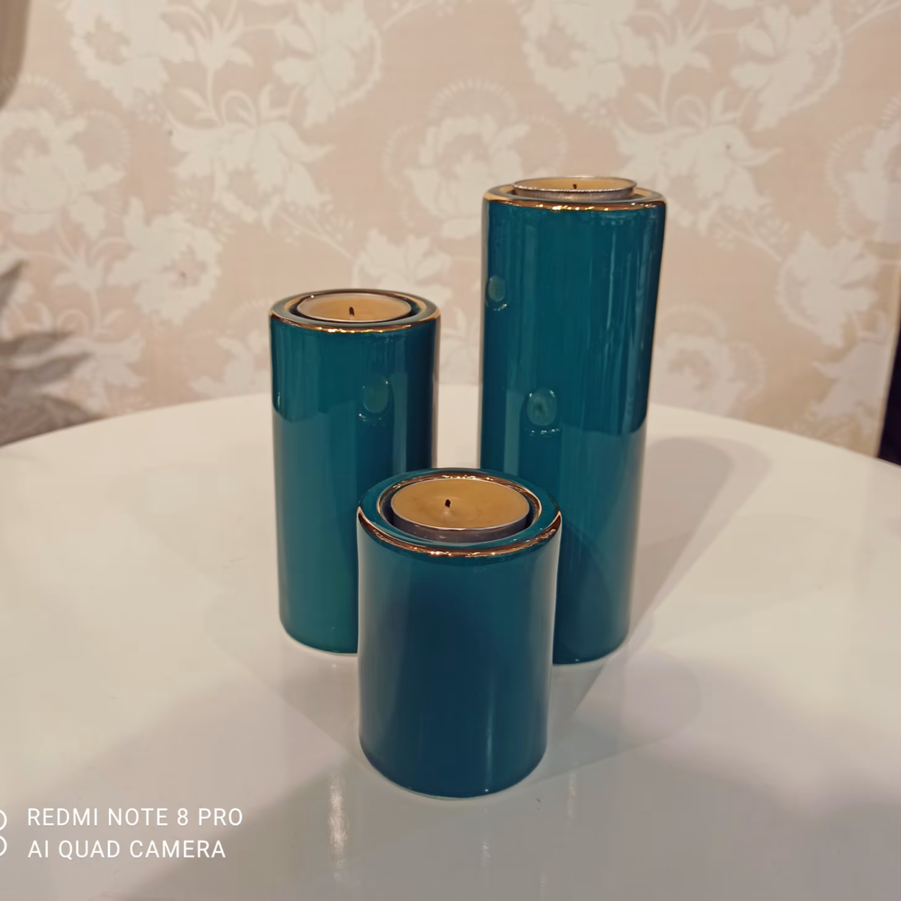 شمع های سرامیکی_لاسترطلای 14عیار_موجود درسه رنگ سبز_مشکی_زرد