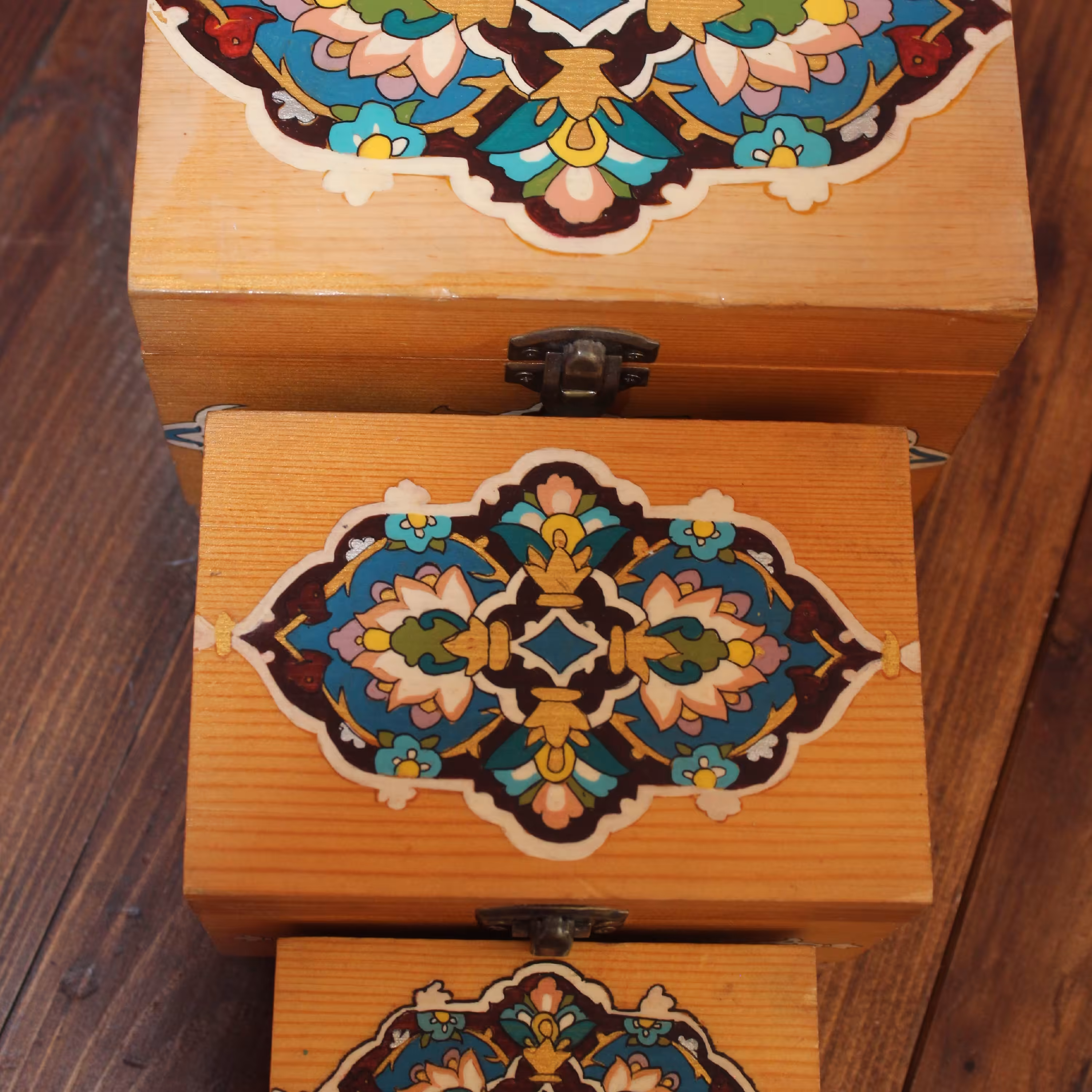 جعبه جواهرات چوبی سه تیکه،دست ساز