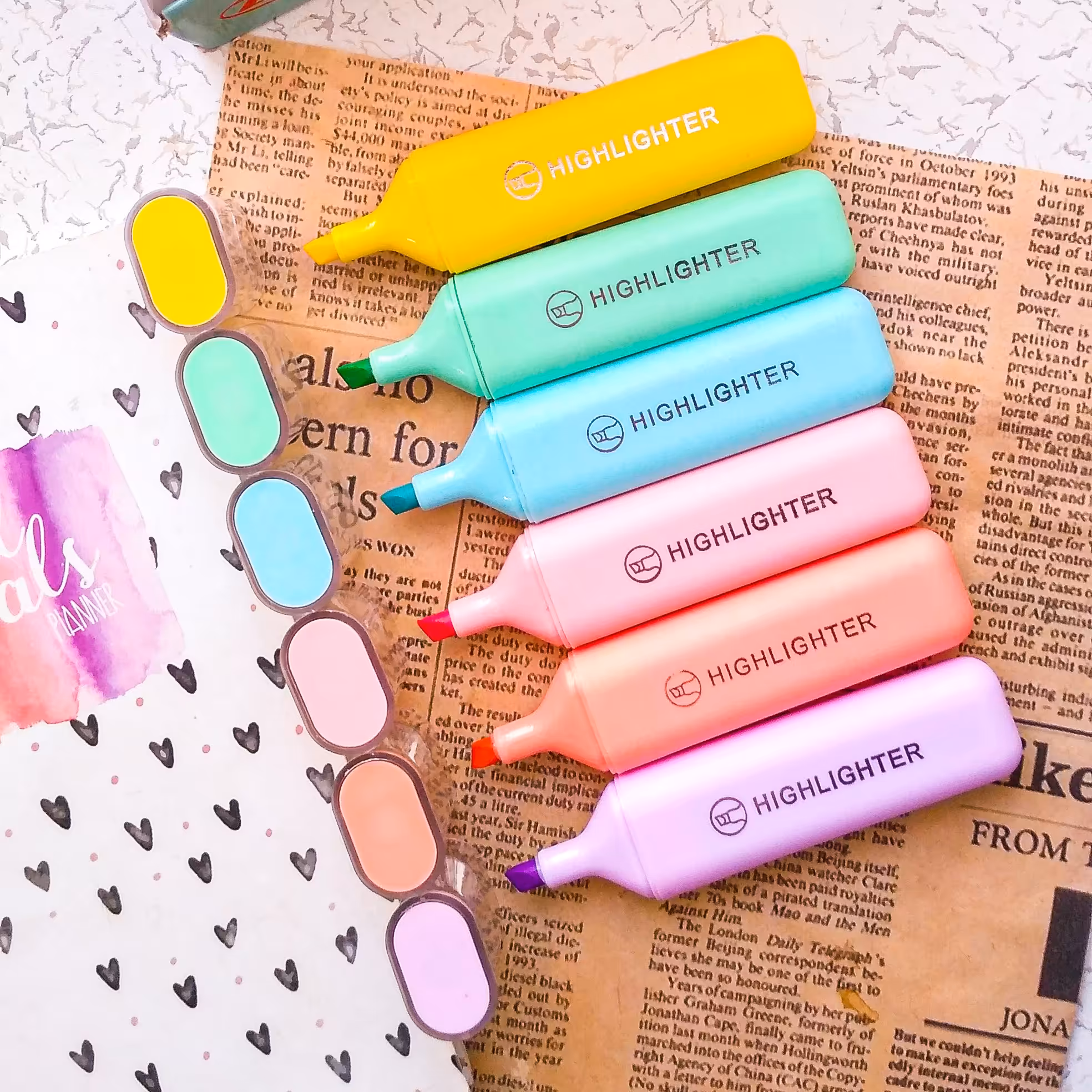 هایلایتر رنگ پاستلی در 6 رنگ این قیمت برای هرعدد میباشد