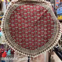 رومیزی قلمکار صادراتی دایره قطر 80 (طرح اصیل پرکار اصفهان)