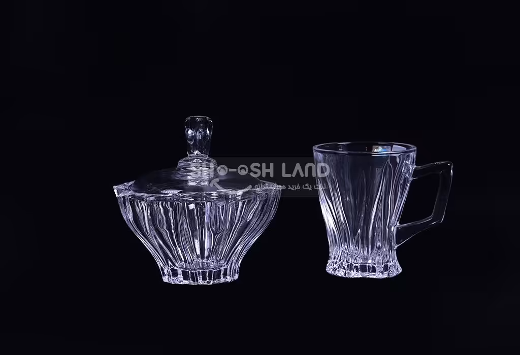 فنجان و قندان کریستال بوهیا