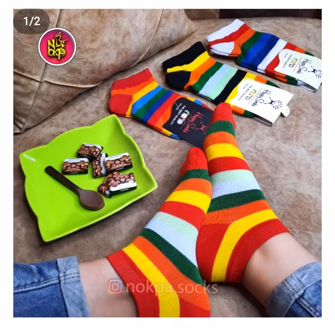 جوراب مچی رنگی رنگی رینگی