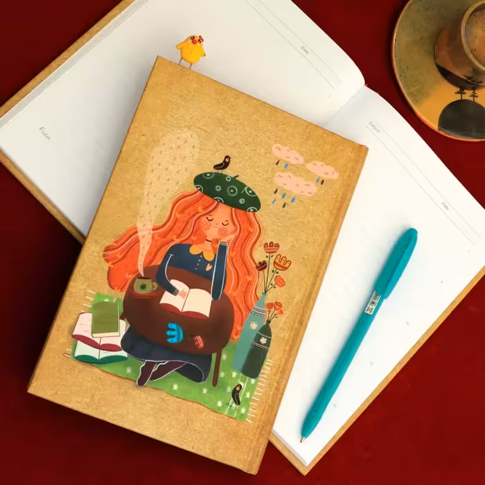 دفتر جلد سخت ته دوخت 100 برگ سایز رقعی 15 در 22 سانتی متر