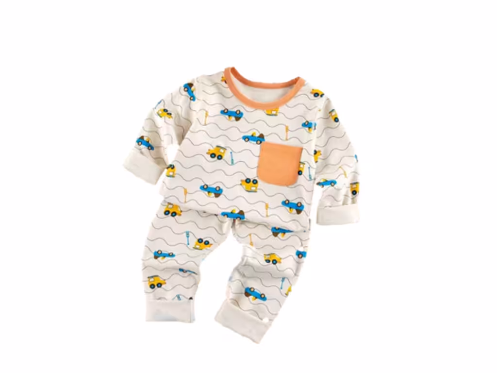 بلوز و شلوار راحتی پسرانه طرح وسایل نقلیه