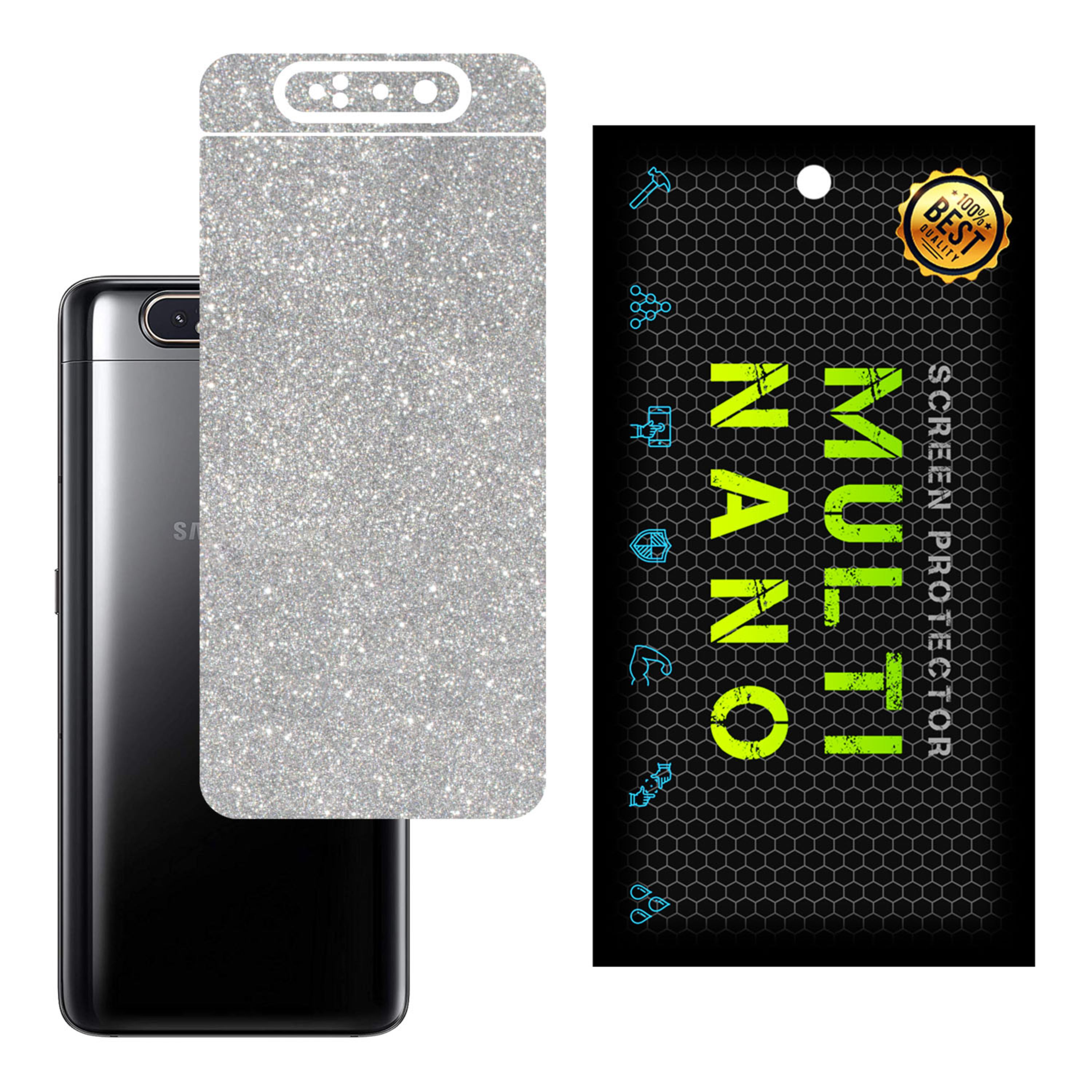 برچسب پوششی MultiNano مدل X-G1F-Silver برای پشت موبایل سامسونگ A80