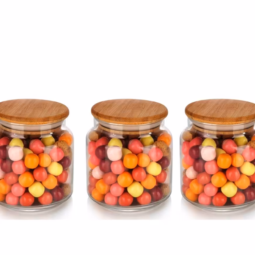 بانکه شیشه ای درب چوبی ایمپرلند سایز  6