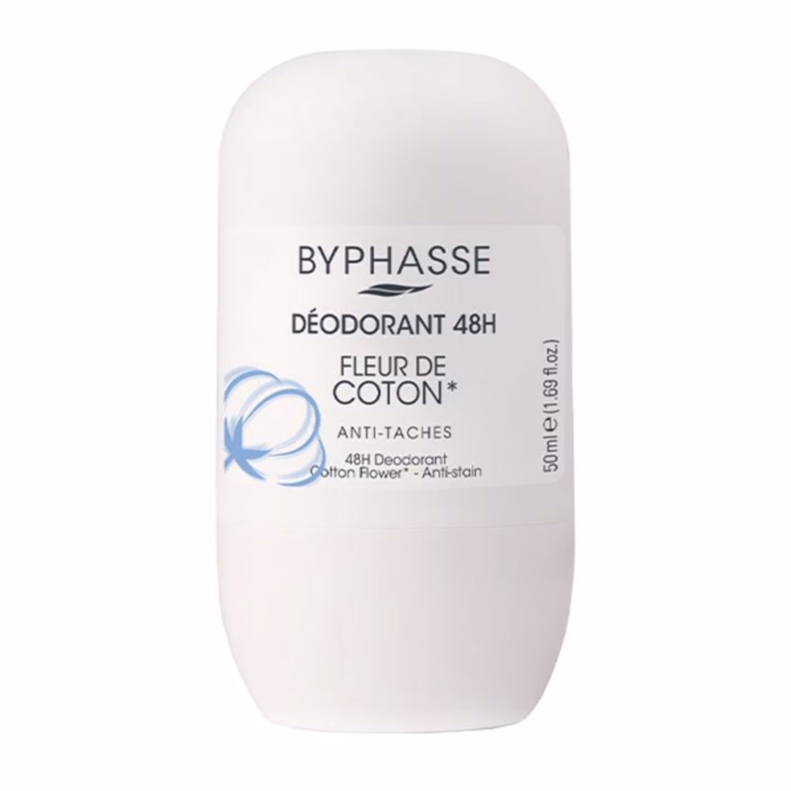 مام رول بایفس مدل گل پنبه رل ضدتعریق Byphasse 48H deodorant cotton flower (roll-on) 50