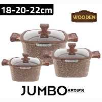 سرویس قابلمه 6پارچه مارک زیو (جامبو)مدل 22-8350تحت لیسانس ترکیه سایز 18و20و22در دو رنگ مختلف کیفیت عال