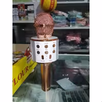 اسباب بازی میکروفون موزیکال شارژی فلش و مموری و aux خور دارای بلوتوث ws-858 درجه یک رنگ رز گلد