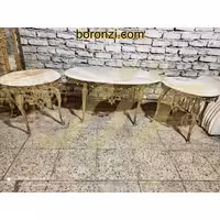 جلو مبلی و عسلی برنزی چهار پایه تاجدار