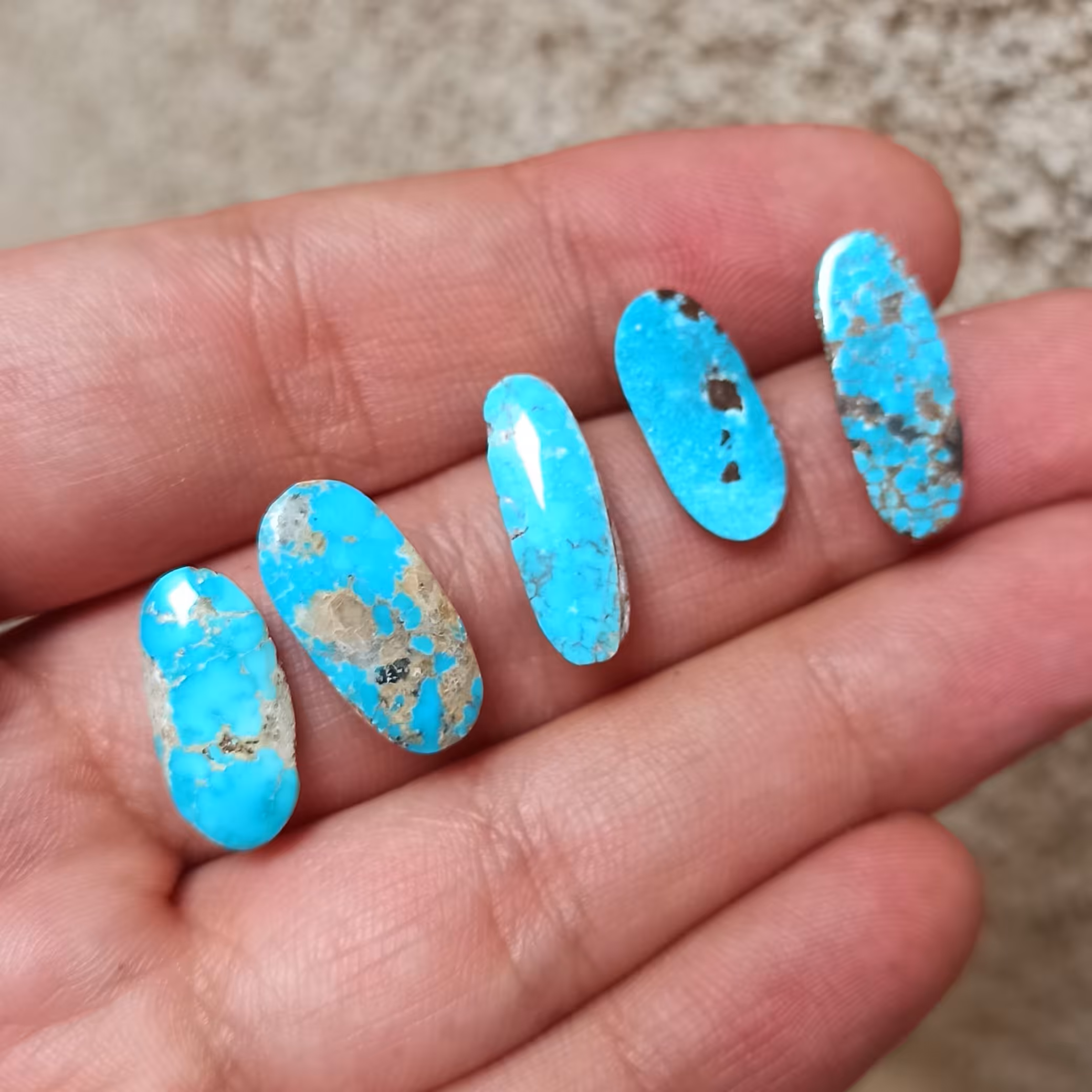 نگین فیروزه نیشابوری کشیده یک گرمی