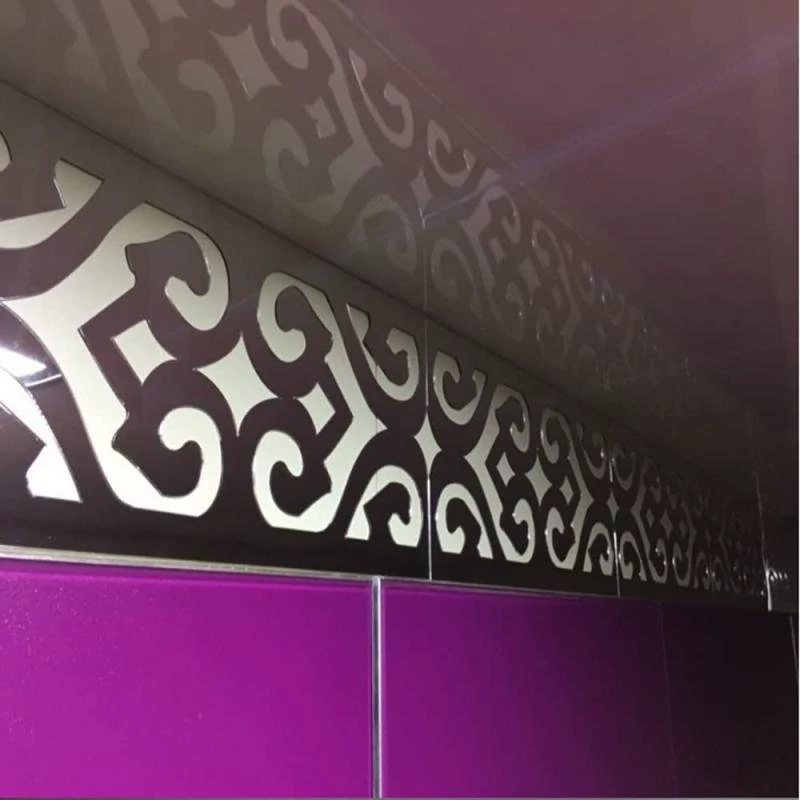 آینه دکوراتیو مولتی استایل نوار اسلیمی، 4 قطعه 50 سانتی در دو رنگ طلایی و نقره ای