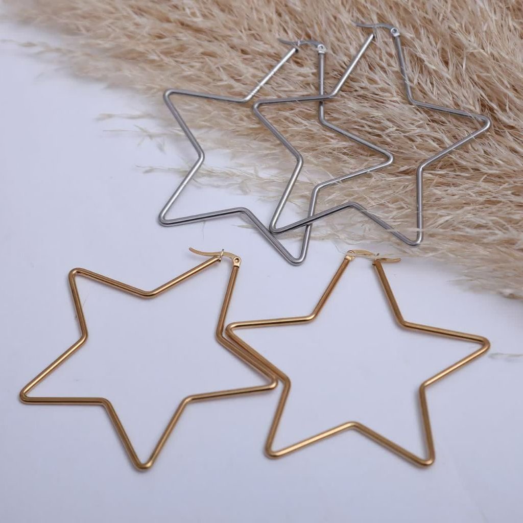 گوشواره ستاره کد6139آبکاری طلا رنگ ثابتضدحساسیت