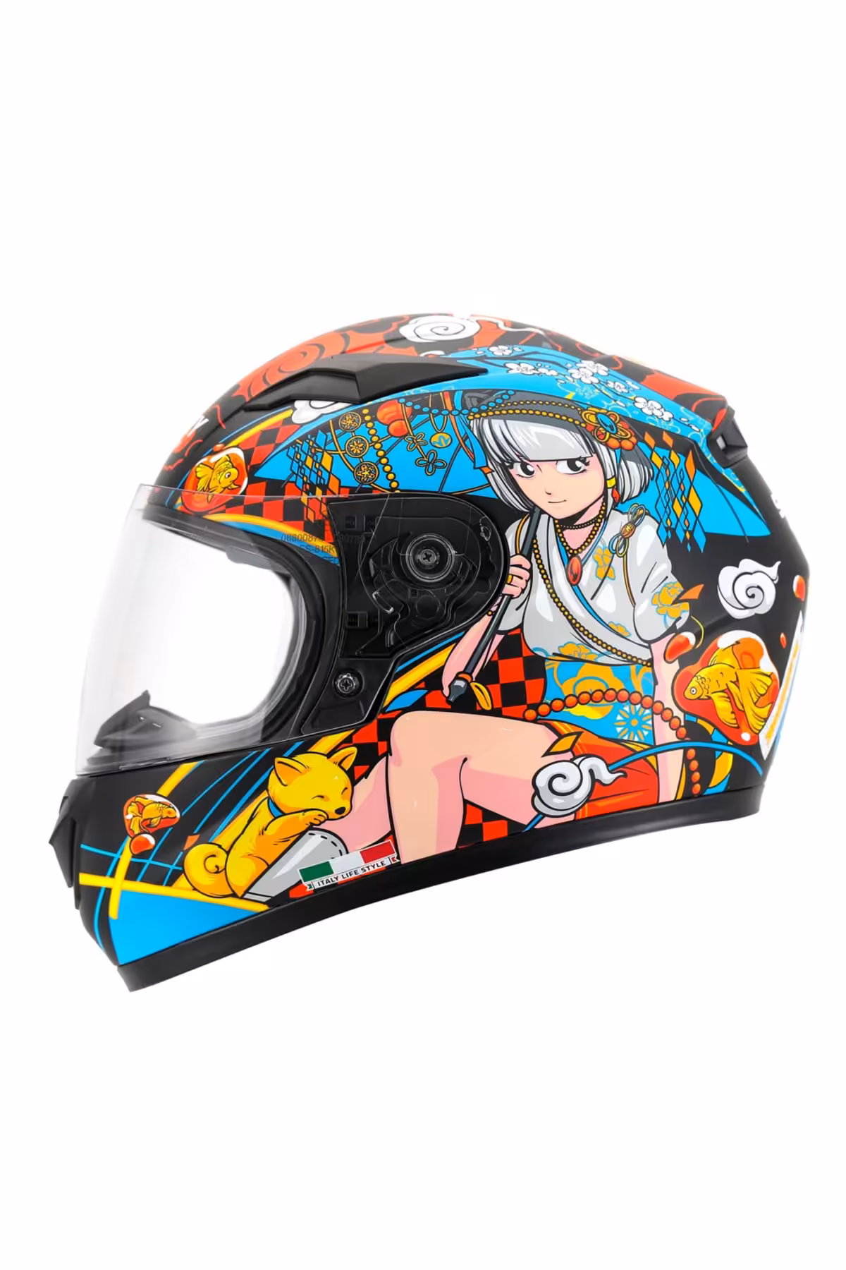 کلاه کاسکت موتورسیکلت چند رنگ دخترانه و پسرانه بچگانه SW 815K SPIRIT RED BLUE FULL FACE WELMET Sway