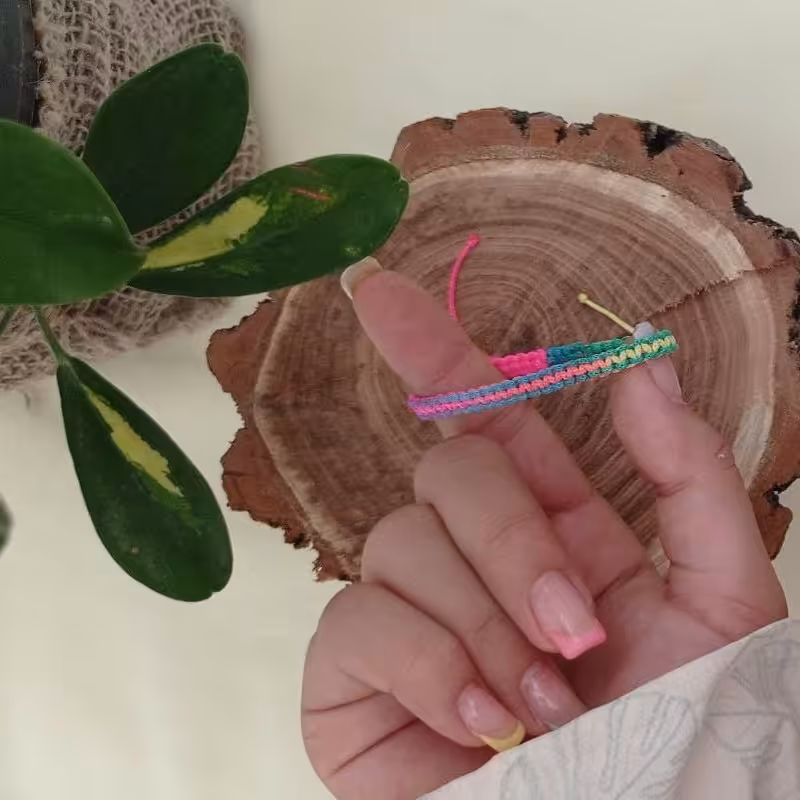 دستبند بافتنی بافته شده با قیطان،استحکام زیاد،فری سایز