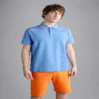 تی شرت یقه پولو آبی مردانه بسته بندی دکمه پنبه کوتاه 239 Paul Shark Paul&amp;Shark