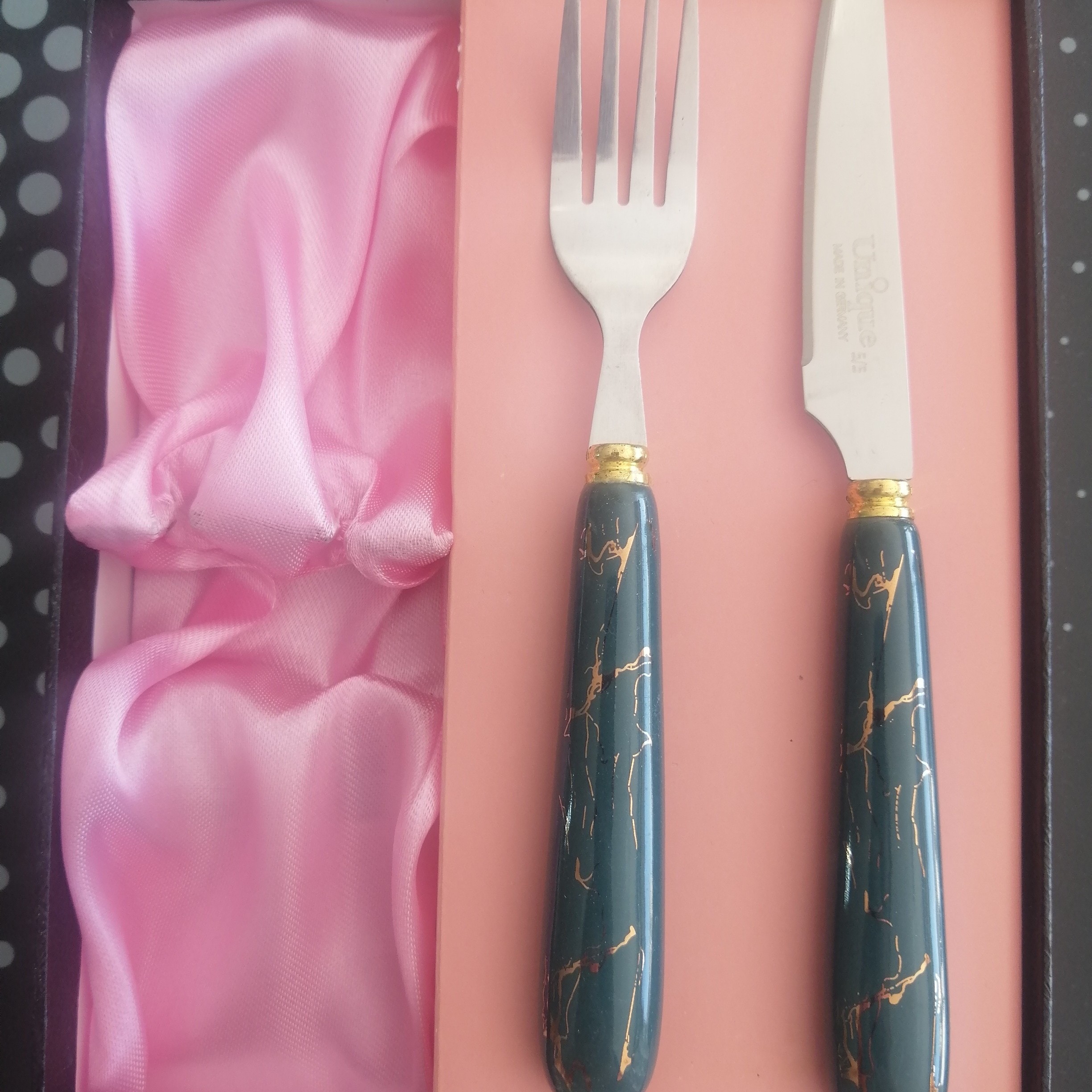 ست کارد و چنگال دسته سرامیک برند معتبر یونیک، ست 12 عددی 