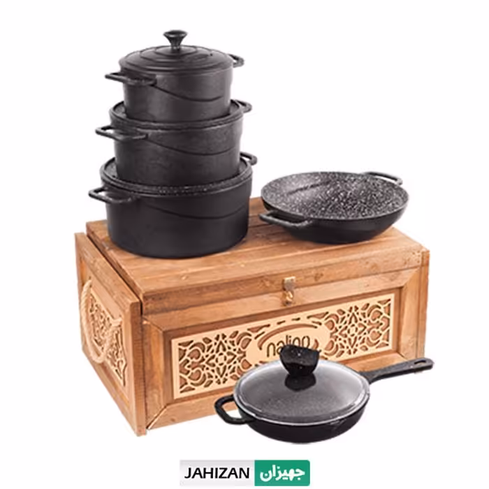 سرویس چدن نالینو 9پارچه مدل Dio (با جعبه چوبی)