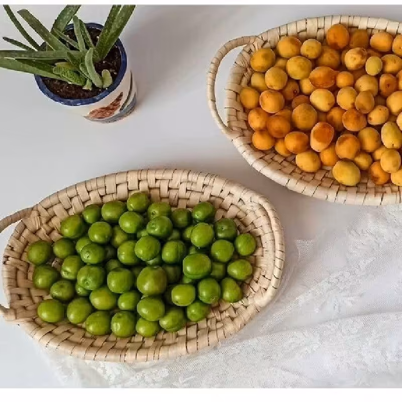 سینی دسته دار حصیری  مدل آجری سایز 30 سانت و قیمت 110 ت 