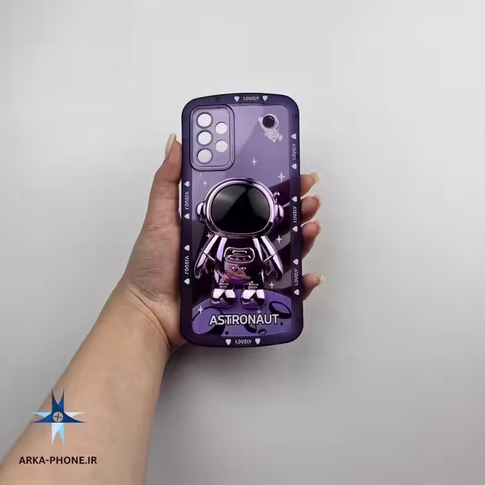 قاب گوشی Galaxy A13 4G سامسونگ طرح دار شفاف فضایی وپاپ سوکت فضانوردی   