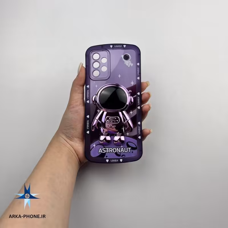 قاب گوشی Galaxy A13 4G سامسونگ طرح دار شفاف فضایی وپاپ سوکت فضانوردی   